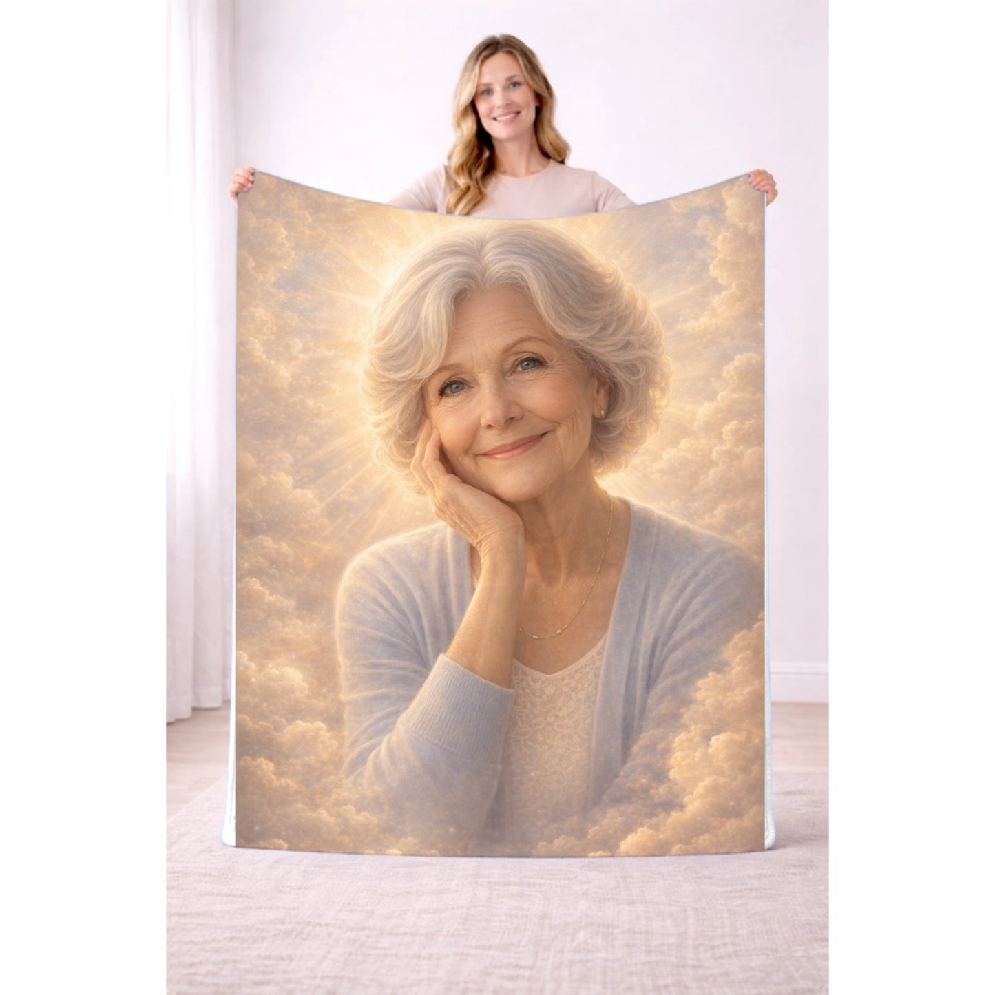 Heavenly Tribute Memorial Blanket – Just Upload a Photo