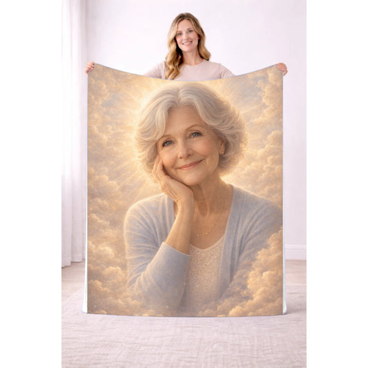Heavenly Tribute Memorial Blanket – Just Upload a Photo
