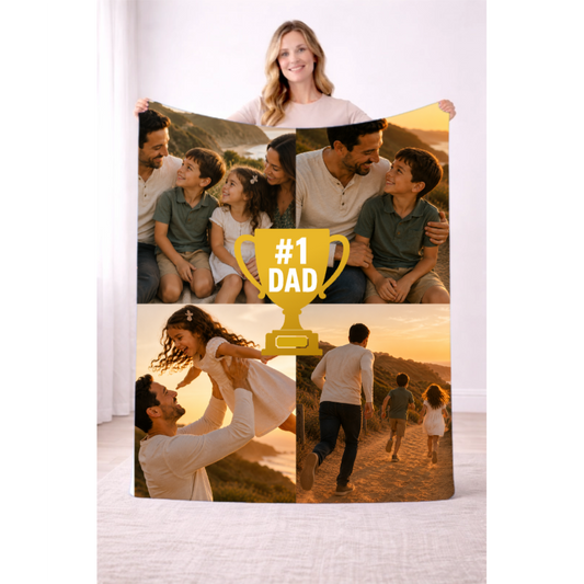 Best Dad Ever 4 Photo Blanket