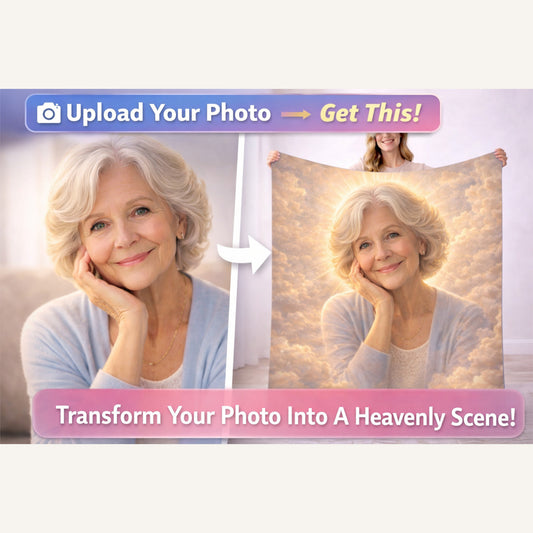 Heavenly Tribute Memorial Blanket – Just Upload a Photo